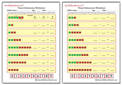 Visual Subtraction Worksheets