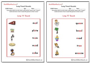 Long Vowel Sounds Matching Pictures