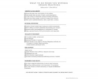 Reporting Unsafe Practices Checklist