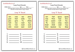 Writing Words with Long Vowel Sounds