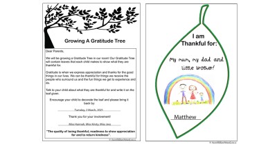 Growing A Gratitude Tree Free Parent Input Template