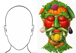 Vegetable Face Cut and Paste