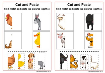 Farm Animals Cut and Paste