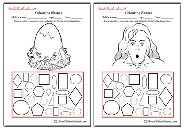 Colouring Shapes - Ovals