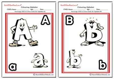 Colouring Alphabet - Cartoon Theme