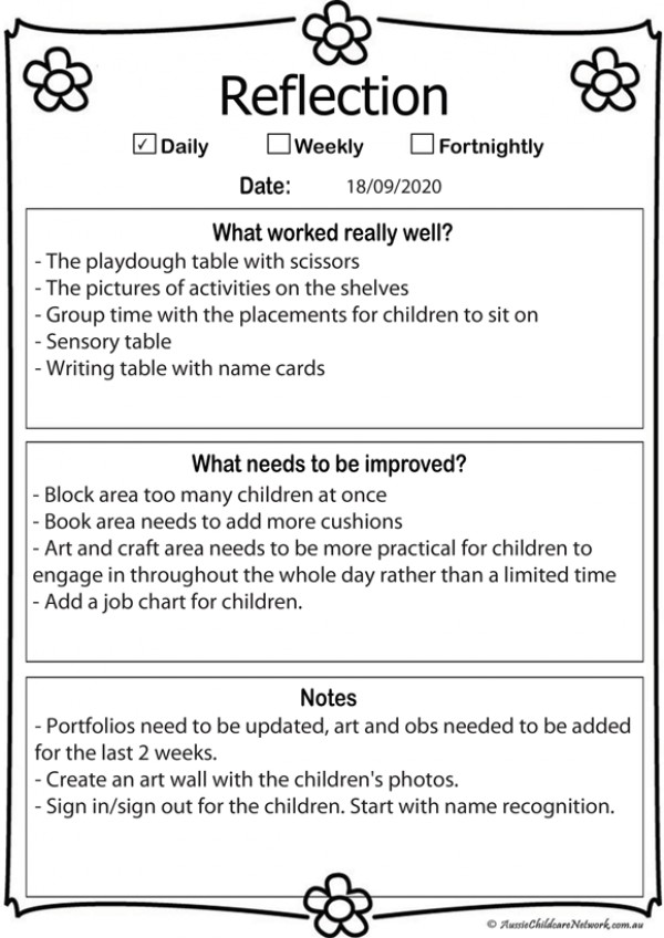 Reflection Flower Template Aussie Childcare Network