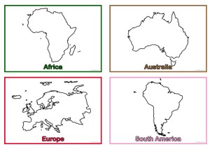 Continents Colouring Pages