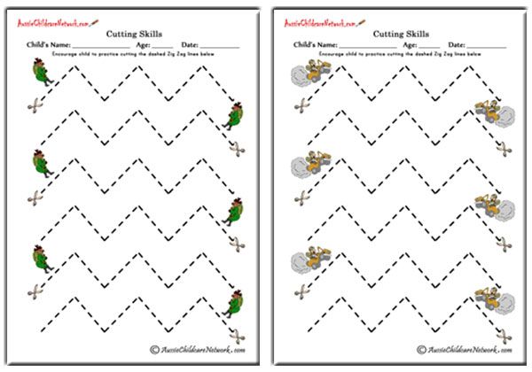 worksheet alphabet vegetable Network Cutting Lines  Zag  Childcare Zig Aussie