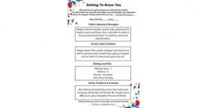 Getting To Know You - Parent Input Template