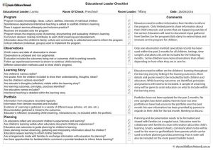 Checklist For Educational Leaders
