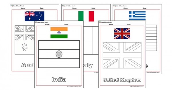 Free World Flags Colouring Pages To Download - Aussie Childcare Network