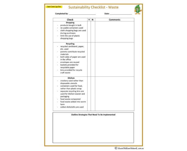 Sustainability Checklist - Waste