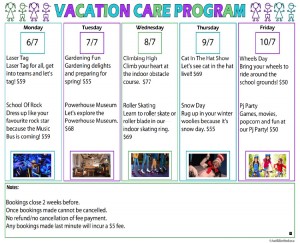 Vacation Care Program