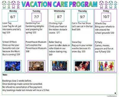 Vacation Care Program
