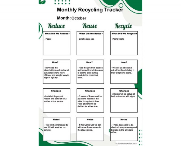 Monthly Recycling Tracker