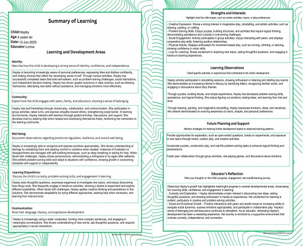 Summary Of Learning