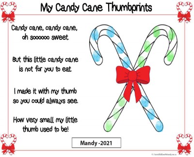 Candy Cane Thumbprints