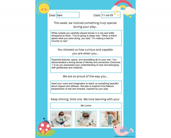 Learning Story Letter