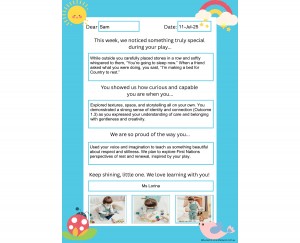 Learning Story Letter