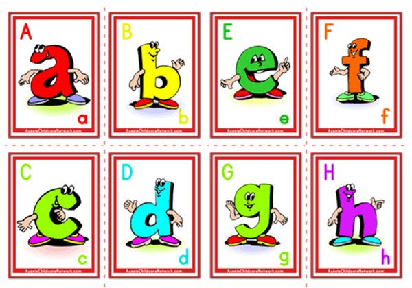 Alphabet Flashcards - Lowercase Cartoon Letter