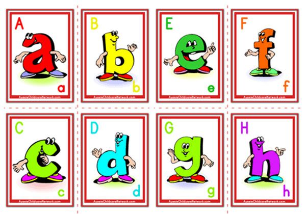 Alphabet Flashcards Lowercase Cartoon Letter Aussie Childcare Network