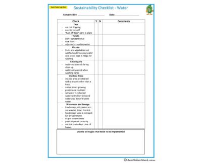 Sustainability Checklist - Water
