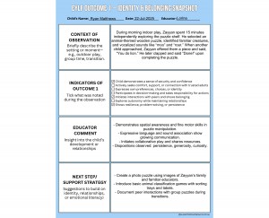 EYLF Outcome 1 Snapshot
