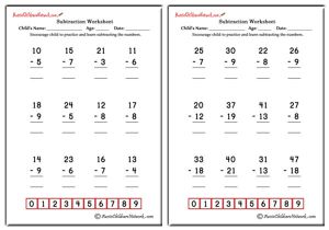 Double Digit Subtraction Worksheets (With Borrowing)