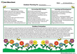 Outdoor Curriculum Planning template